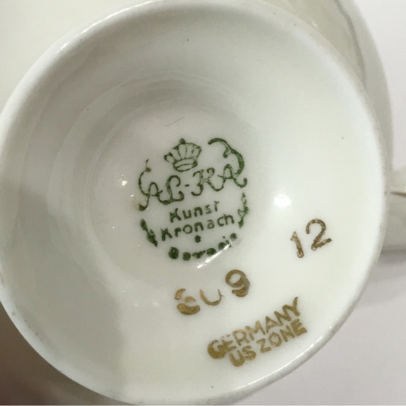 Vintage West Germany Alka Kunst Kronach Bavaria Teacup Gold Gilt Cobalt Blue - Picture 2 of 12